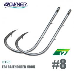 Крючки Owner 5123 Ebi Baitholder Hook №8