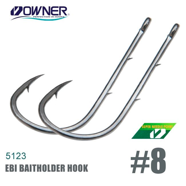Крючки Owner 5123 Ebi Baitholder Hook №8