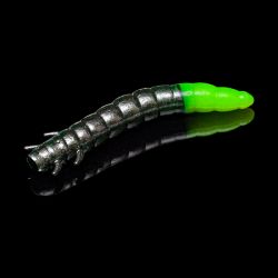 Приманка Soorex King Worm 55мм (1.8г, 7 шт) цвет 310 Черный-Шартрез, аромат - Тутти-Фрутти