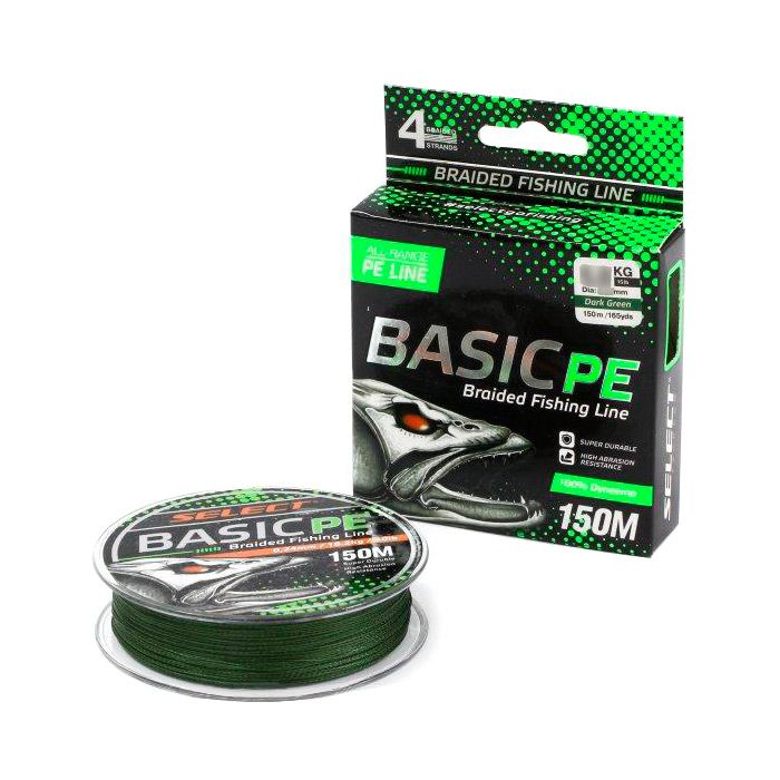 Леска плетеная Select Basic PE 150м (0,08мм) Dark green