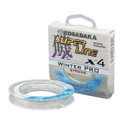 Плетеный шнур зимний Kosadaka Super Line PE X4 Winter Pro 50м 0.10мм 5.7кг Белый