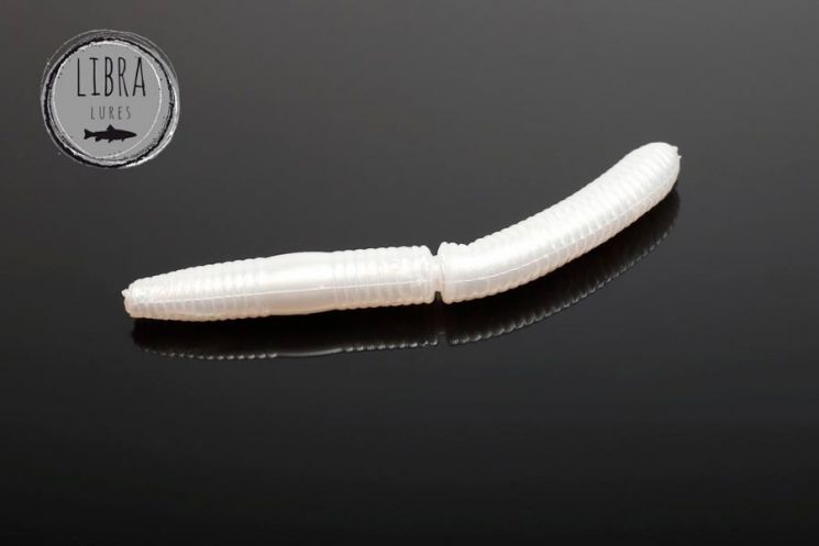 Приманка Libra Lures Fatty D'Worm 75 (004 Silver pearl) (Сыр) (7,5см) 8 шт.