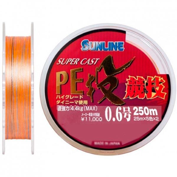 Плетеная леска Sunline Super Cast PE Nage Kyogi 250m