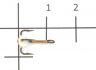 Крючок-тройник с каплей Lucky John F для зимних приманок, размер 12
