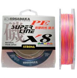 Леска плетеная Kosadaka Super Line PE X8 150м (0,14мм) Multicolor