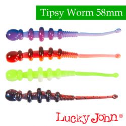 Силиконовые приманки Lucky John Pro Series Tipsy Worm 2.3″