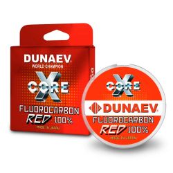 Леска Dunaev X-Core Fluorocarbon RED (0,094мм, 0,75кг) 100м красная