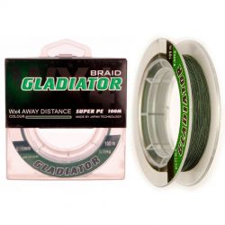 Леска плетёная Gladiator WX4 Away Distance Super PE 100m Dark Green