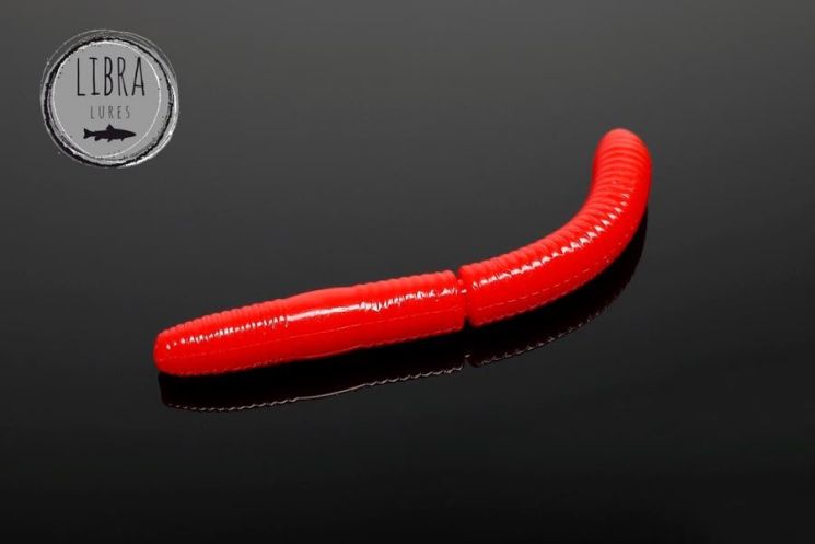 Приманка Libra Lures Fatty D'Worm 55 (021 Red) (Сыр) (5,5см) 12 шт.
