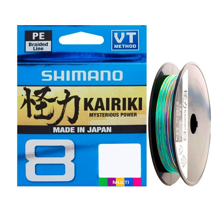 Леска плетёная Shimano Kairiki 8 PE 0.130мм 8.2кг 150м многоцветная