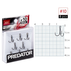 Крючки тройные Lucky John Predator LJH234 №10, 8 шт.