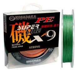 Леска плетеная Kosadaka Super Line PE X9 150м (0,16мм) Dark Green