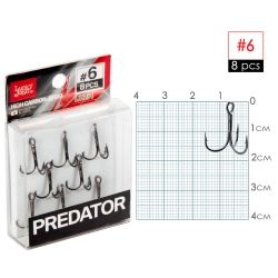 Крючки тройные Lucky John Predator LJH234 №8, 8 шт.