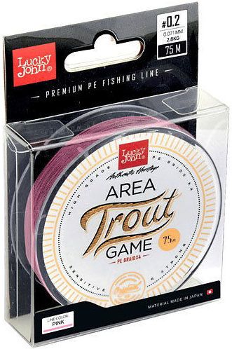 Плетеная леска Lucky John Area Trout Game Braid Pink 75m