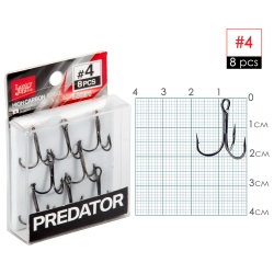 Крючки тройные Lucky John Predator LJH234 №4, 8 шт.