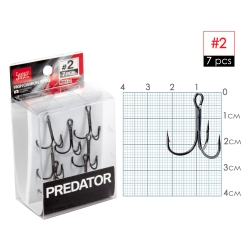 Крючки тройные Lucky John Predator LJH234 №2, 7 шт.