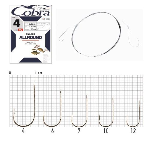 Крючок одинарный Cobra Allround 70cm