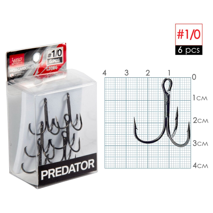 Крючки тройные Lucky John Predator LJH234 №1/0, 5 шт.