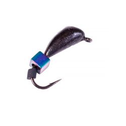 Мормышка вольфрамовая Lucky John БАНАН спортивный черный, петелька с кубиком хамелеон 0,30мм цв.KH