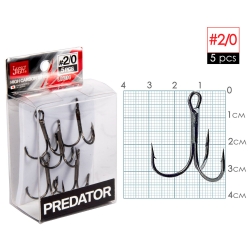 Крючки тройные Lucky John Predator LJH234 №2/0, 5 шт.
