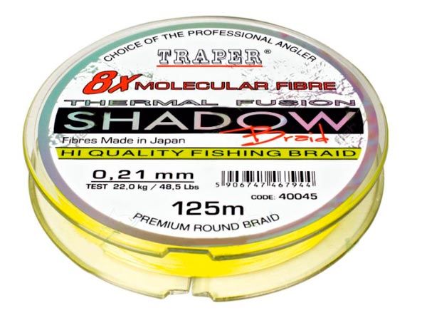 Плетеная леска Traper Shadow Braid 8x желтая 125m