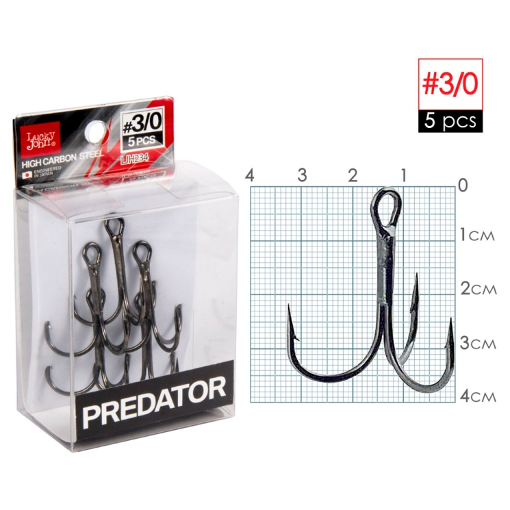 Крючки тройные Lucky John Predator LJH234 №3/0, 5 шт.