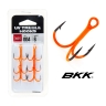 Крючки тройники Lucky John Orange (BKK) UV LJH201 №4, 6 шт.